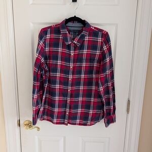 Tommy Hilfiger Red/White/Blue Plaid Button Down Flannel Shirt